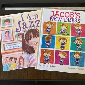 Kids books I am Jazz and Jacobs new dress great condition